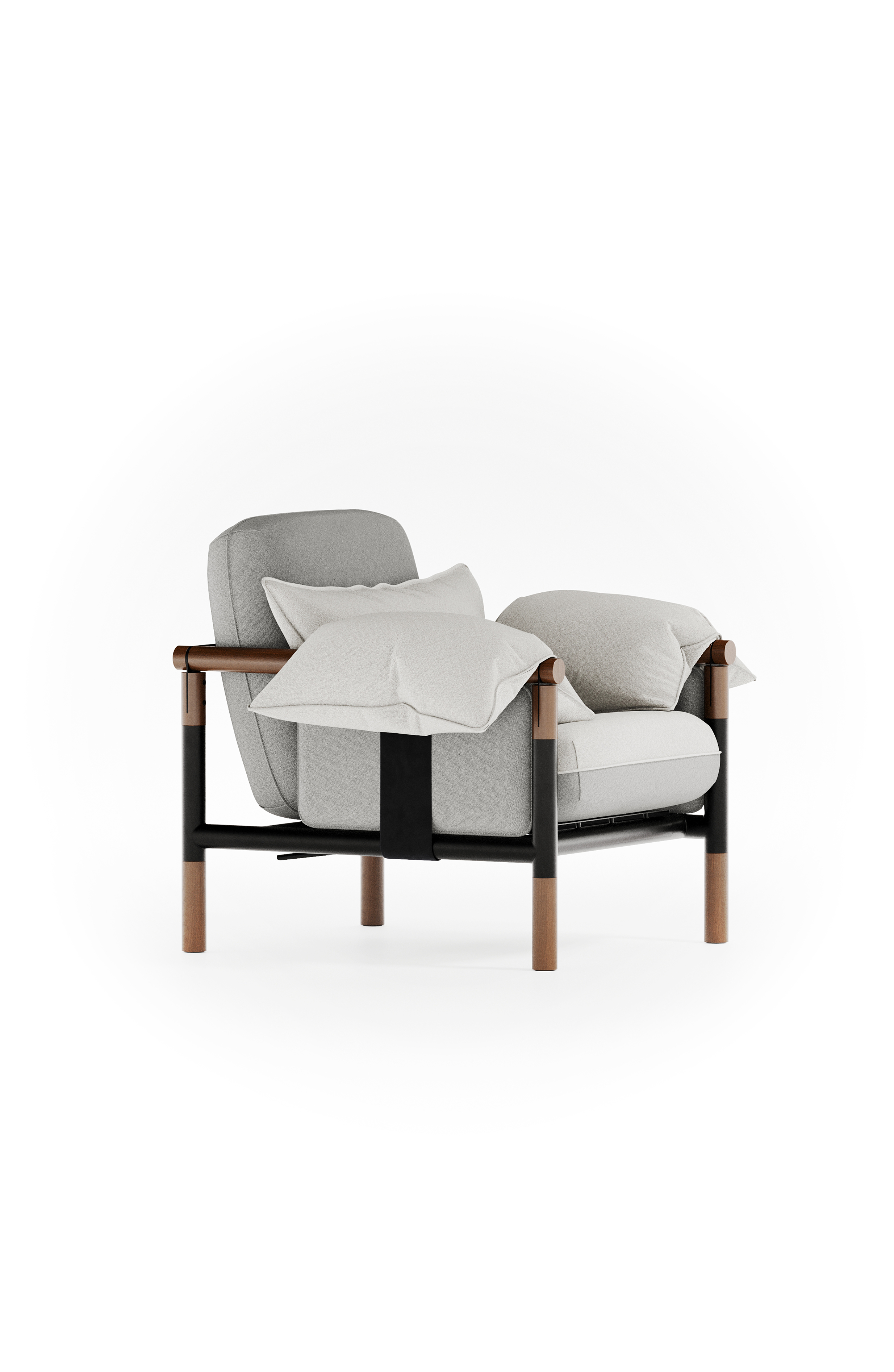 Susy Standard armchair in Sandstorm (beige) fabric, ash wood frame — upholstered living room chair | Susy Space
