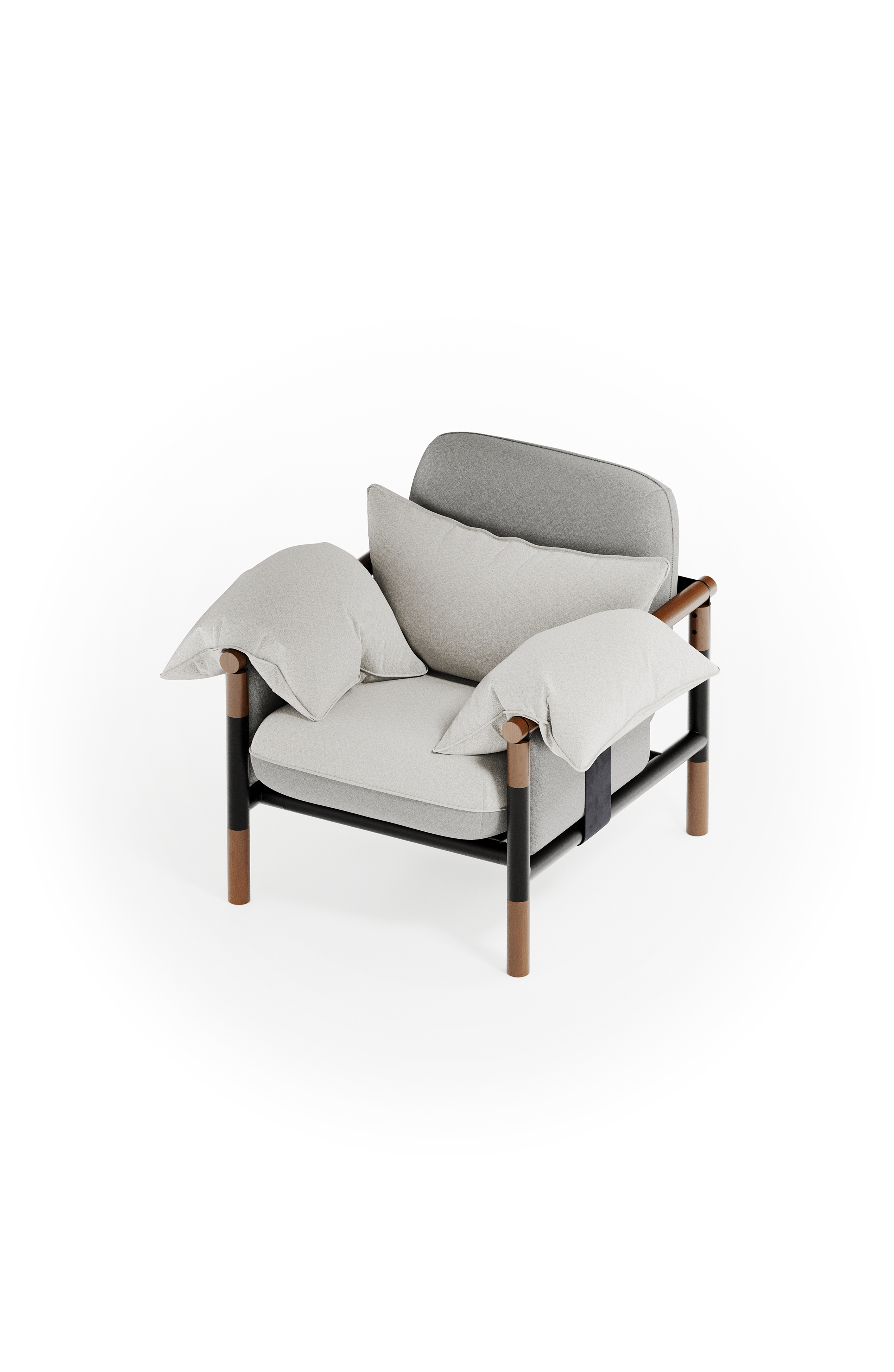Susy Standard armchair in Sandstorm (beige) fabric, ash wood frame — upholstered living room chair | Susy Space