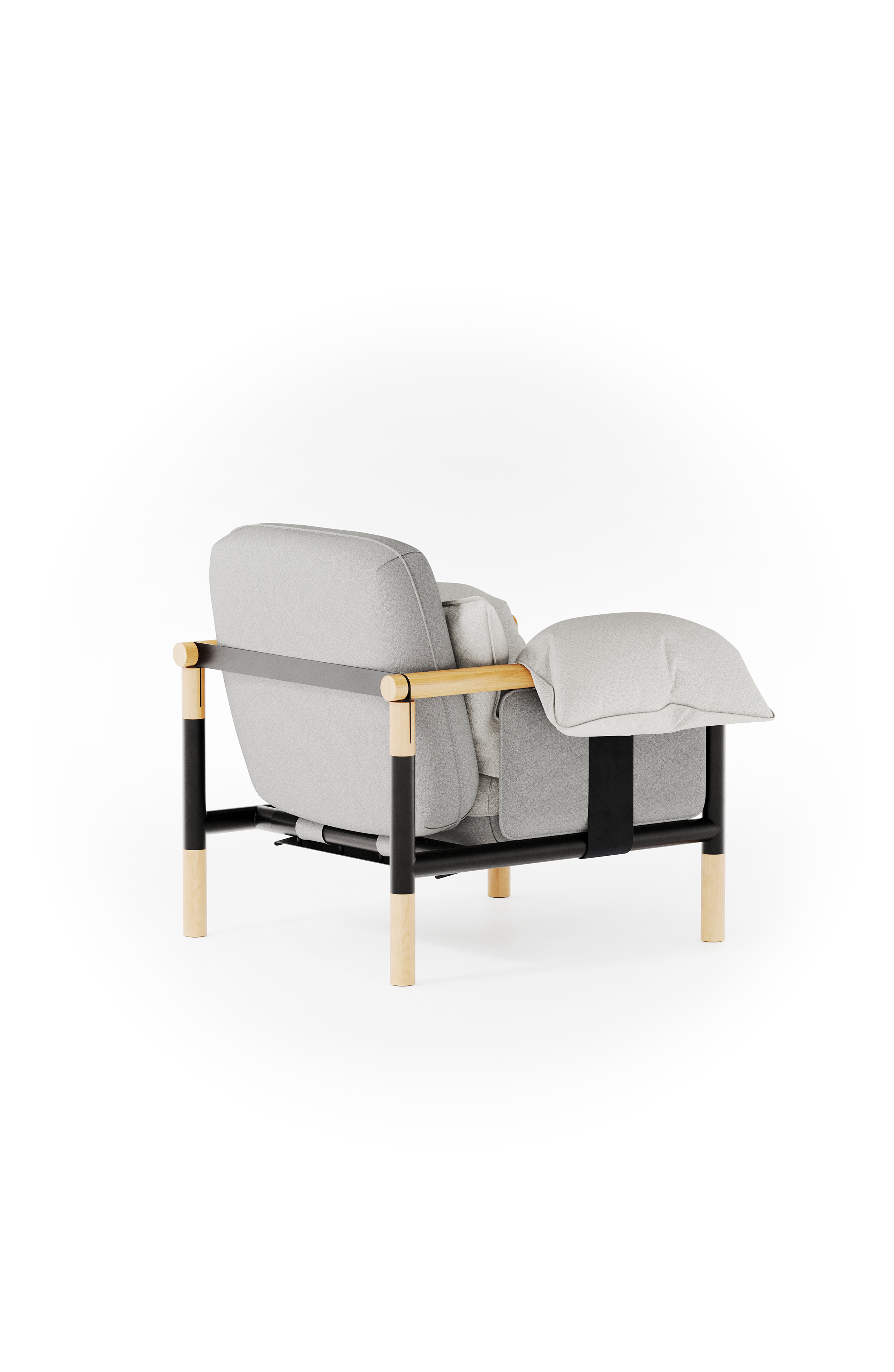 Susy Standard armchair in Sandstorm (beige) fabric, ash wood frame — upholstered living room chair | Susy Space