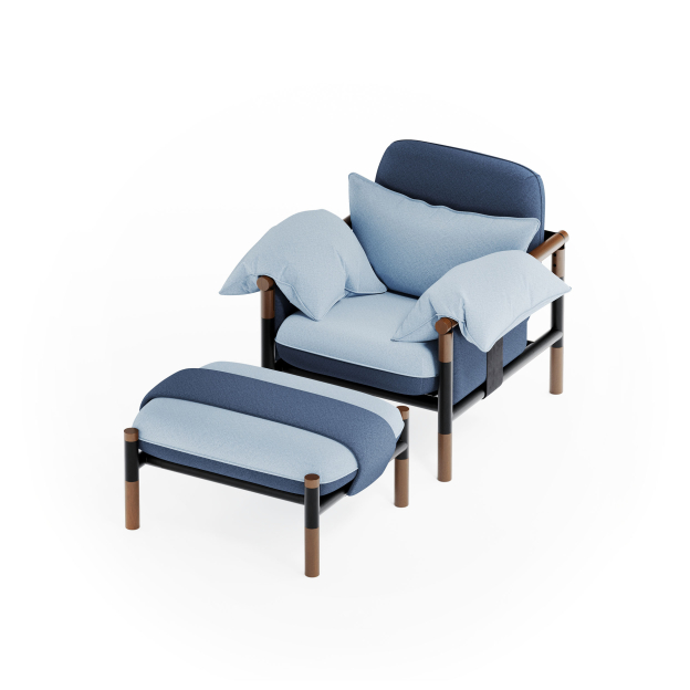 Susy Standard Andromeda Designer Armchair and Ottoman — Upholstered Living Room Armchair and Ottoman | Susy Space