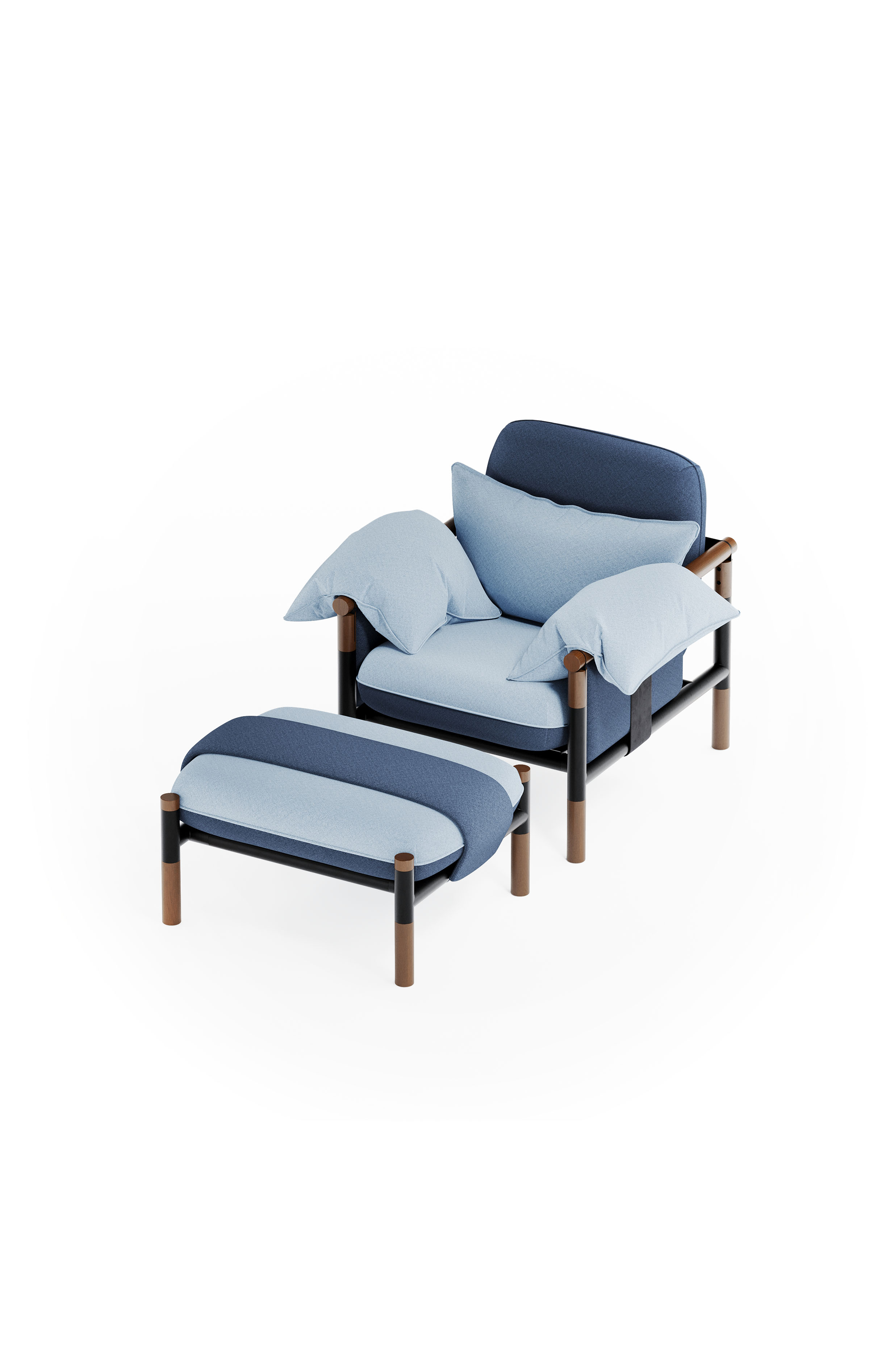 Susy Standard Andromeda Designer Armchair and Ottoman — Upholstered Living Room Armchair and Ottoman | Susy Space