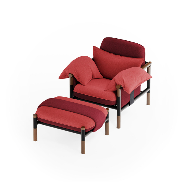 Susy Standard Ember Designer Armchair and Ottoman — Upholstered Living Room Armchair and Ottoman | Susy Space