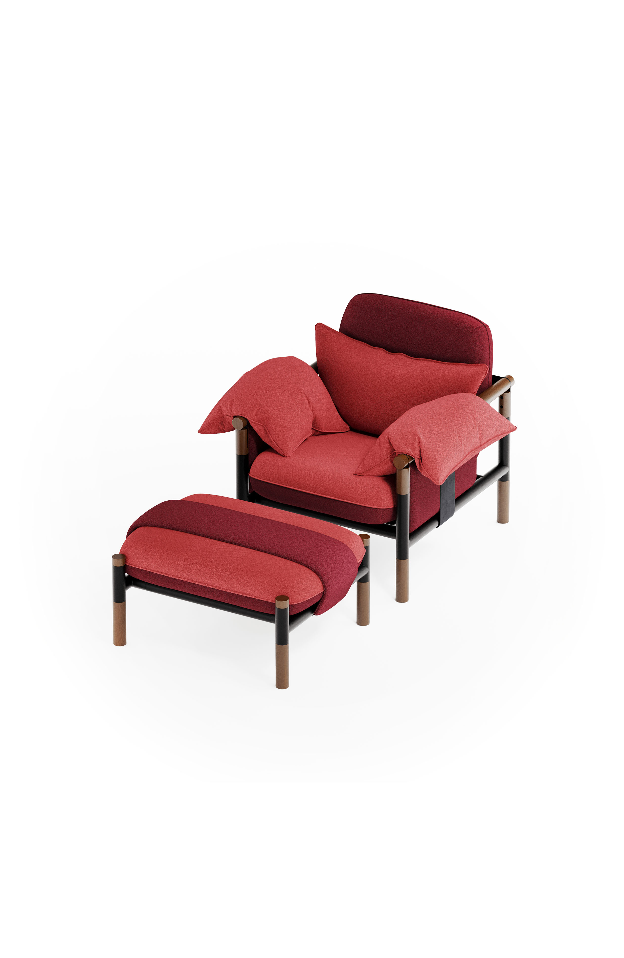 Susy Standard Ember Designer Armchair and Ottoman — Upholstered Living Room Armchair and Ottoman | Susy Space