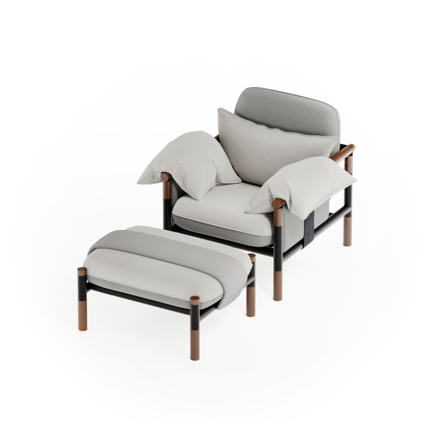 Susy Standard Sandstorm Designer Armchair and Ottoman — Upholstered Living Room Armchair and Ottoman | Susy Space