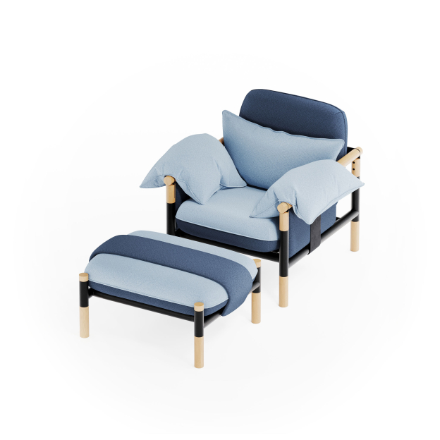 Susy Standard Andromeda Designer Armchair and Ottoman — Upholstered Living Room Armchair and Ottoman | Susy Space