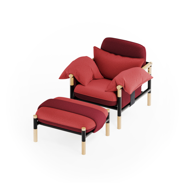 Susy Standard Ember Designer Armchair and Ottoman — Upholstered Living Room Armchair and Ottoman | Susy Space
