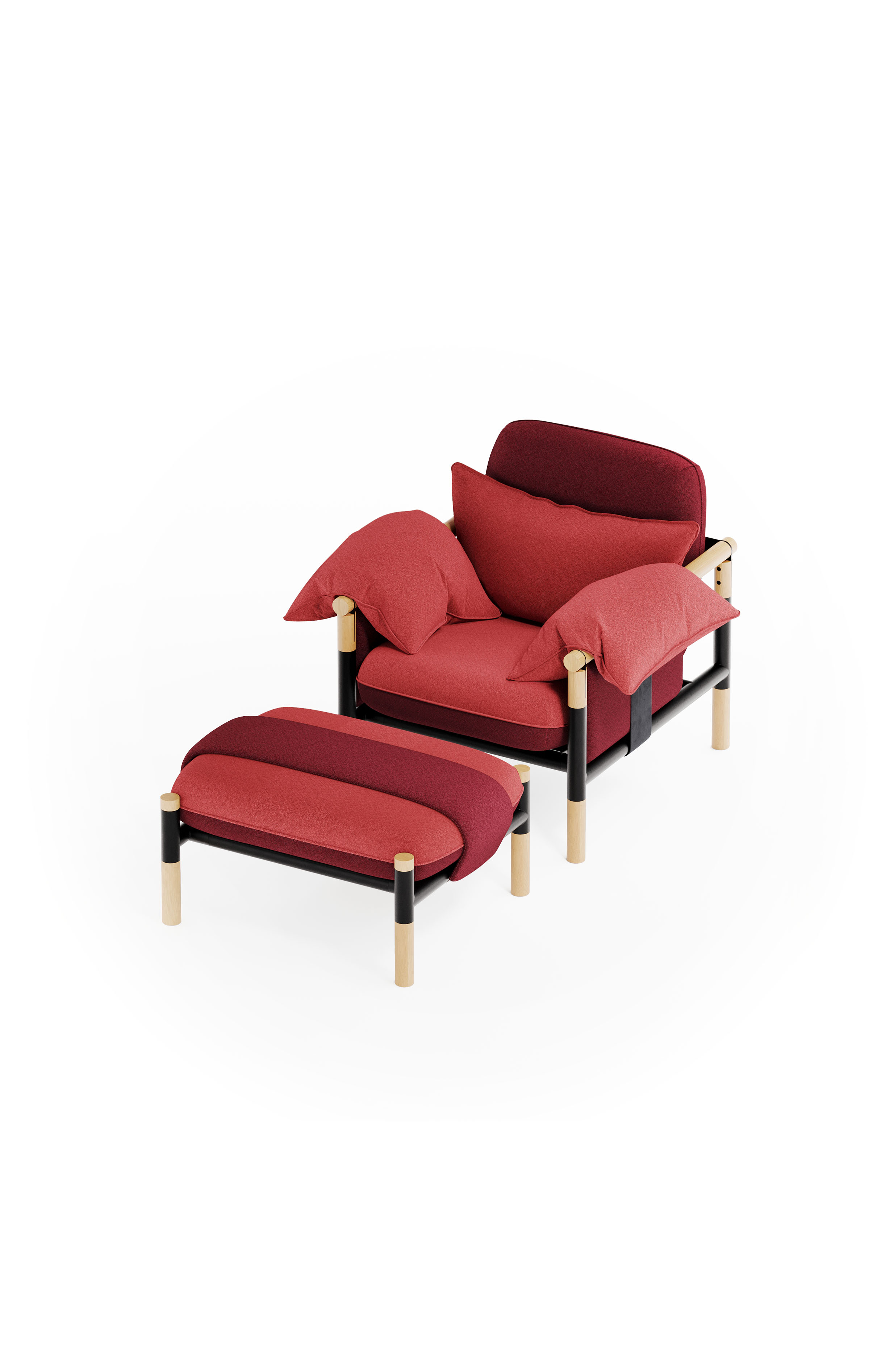 Susy Standard Ember Designer Armchair and Ottoman — Upholstered Living Room Armchair and Ottoman | Susy Space