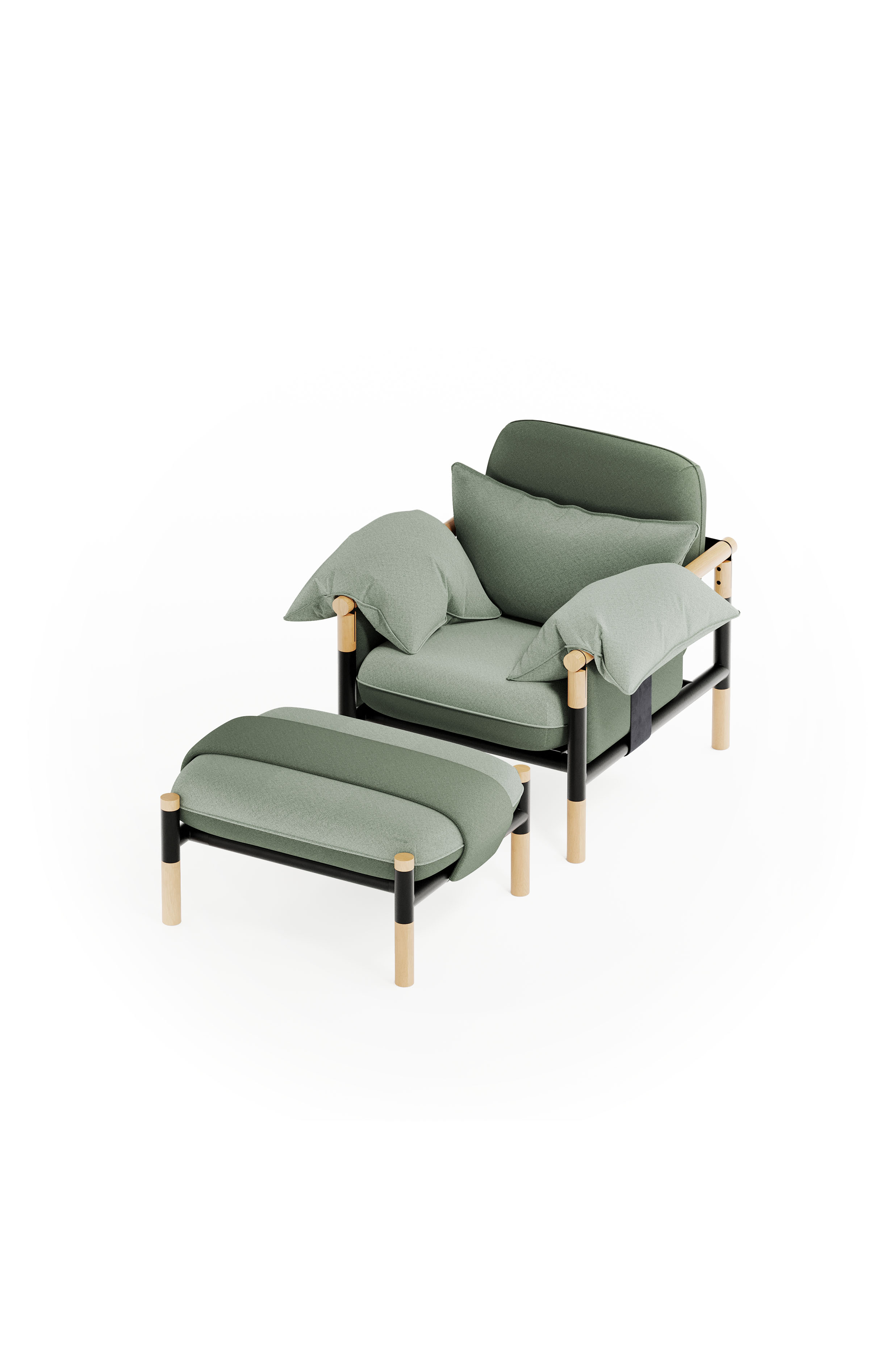 Susy Standard Gaia Designer Armchair and Ottoman — Upholstered Living Room Armchair and Ottoman | Susy Space