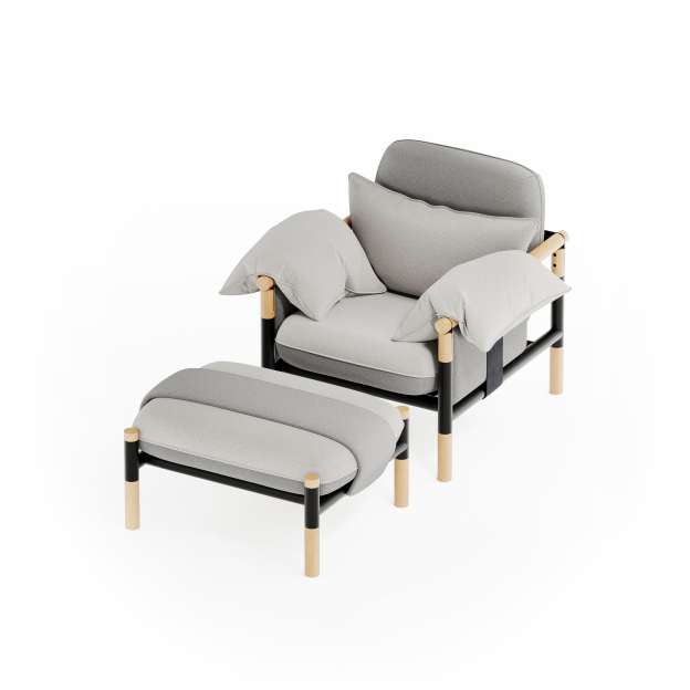 Susy Standard Sandstorm Designer Armchair and Ottoman — Upholstered Living Room Armchair and Ottoman | Susy Space