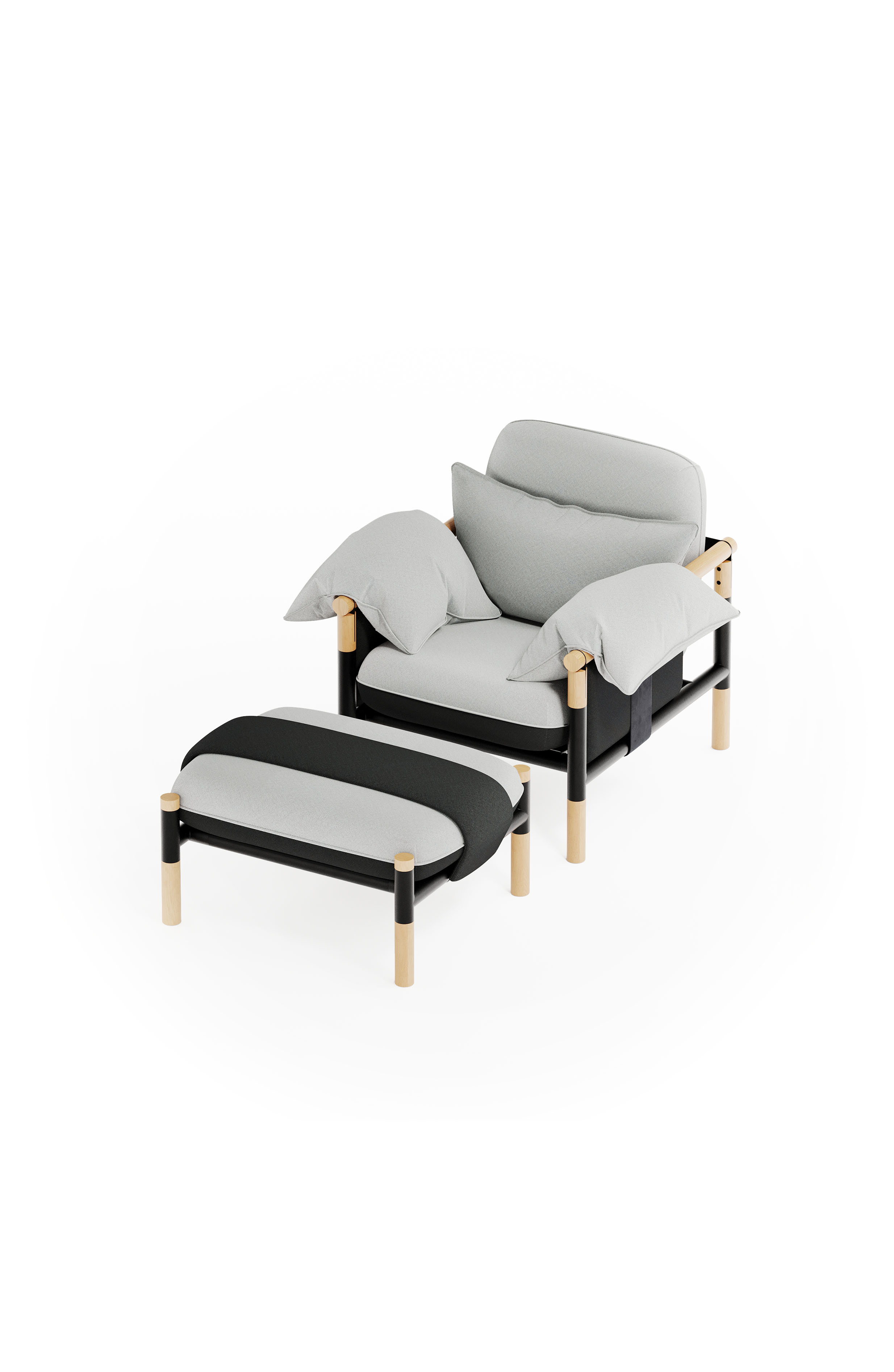 Susy Standard Silverbird Designer Armchair and Ottoman — Upholstered Living Room Armchair and Ottoman | Susy Space