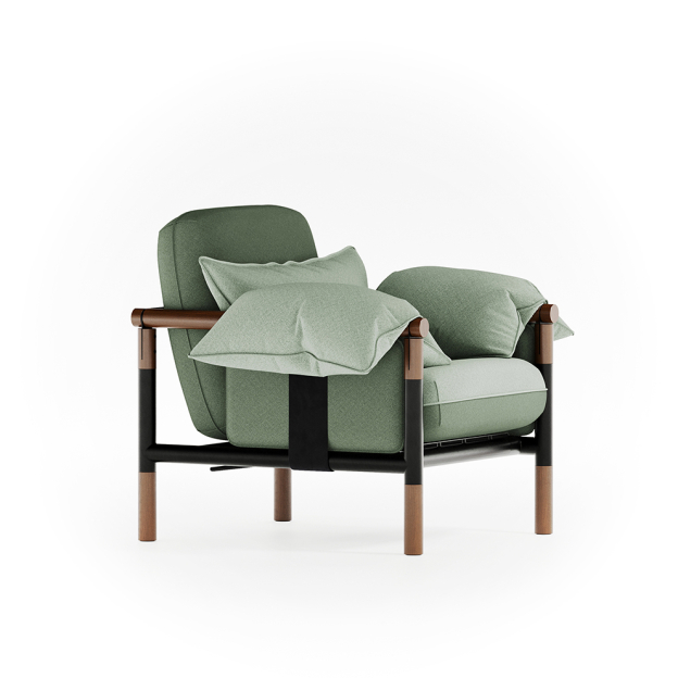 Susy Standard Gaia brown designer armchair — upholstered living room chair | Susy Space